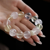 OZ Dorothy Series PK1013 Ice Cream Color Crystal Bracelet - Rose Quartz & Citrine Summer Jewelry Gift